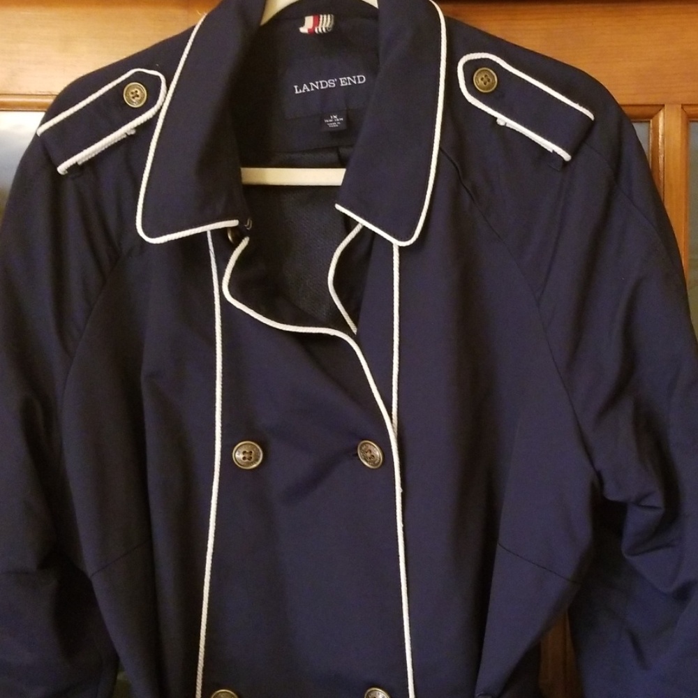 Lands End Navy Trench coat